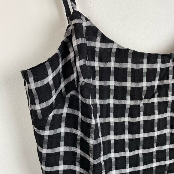 Dress the Population Shaireen Plaid Grid Midi Dress Black White Size S - Picture 12 of 16